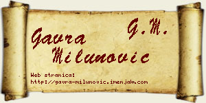 Gavra Milunović vizit kartica